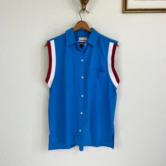 UO Wayne Embroidered Undefeated Broken Heart VarsitySleeveless Button Down Shirt - Picture 4 of 12